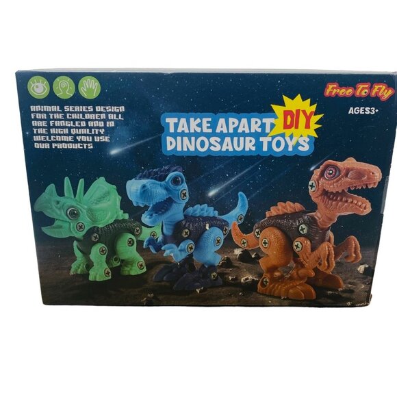 Free to Fly Take Apart DIY Assemble Puzzle Dinosaur Toys Raptor T-Rex Stegosauru - Picture 1 of 5